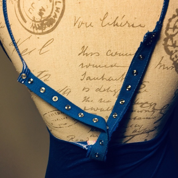 NWOT Free People blue T-strap tank top Small - Picture 6 of 8